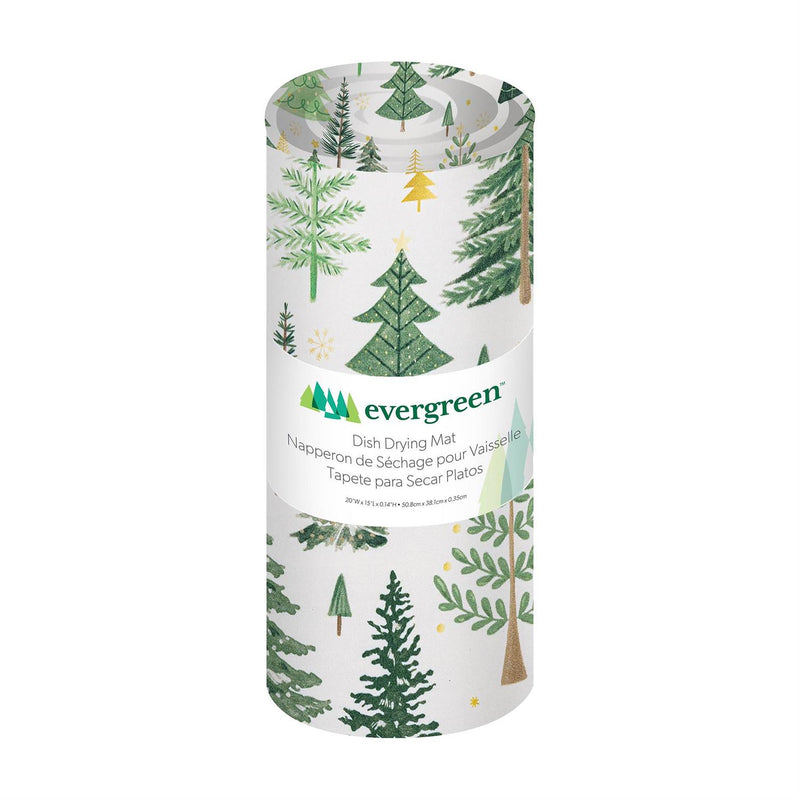 Shades of Green Kitchen Mat Fabric Drying Mat, 20" x 15"