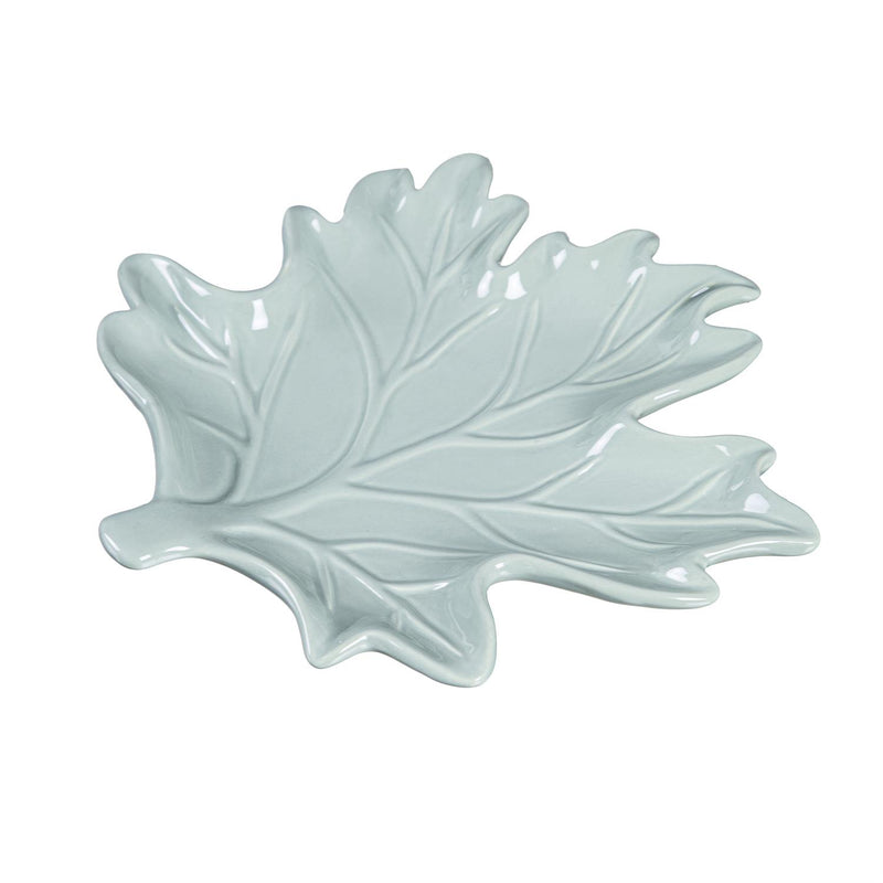 8" Ceramic Leaf Shaped Plate, 2 Asst. colors