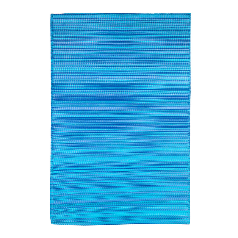 ReversibleWeather-resistant Rug 3'x5' Blue Stripe,3dm010arw