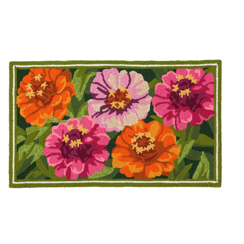 Indoor/Outdoor Hooked  Rug,  Zinnia 42"x24",3dm083