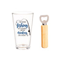 Pint Glass and Bottle Opener w/ Gift Box, 17oz, I'm Going Fishing,3dwg020