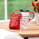 Saving Lives is a Work of Heart Ceramic Perfect Cup and Compact Tote Giftset, 17oz, Gift Box