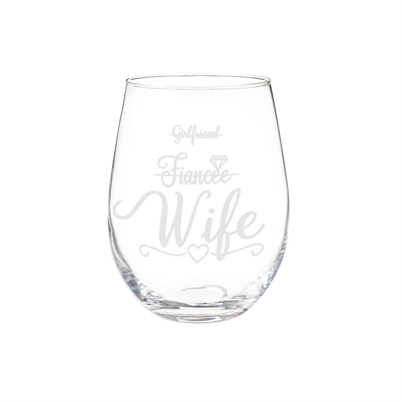Wedding Stemless Glass and Beer Pint Giftset, 17oz and 16oz, Gift Box
