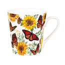 Butterfly Ceramic Flare Cup and Sage Socks Gift Set, 12oz, Gift Box