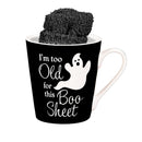 I'm Too Old For This Boo Sheet Ceramic Flare Cup and Black Socks Gift Set, 12oz, Gift Box