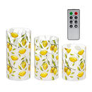 Lemon LED Glass Wax Candle Set