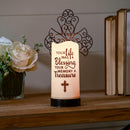 Cross LED Wax Candle with Metal Holder Set