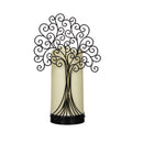 Tree LED Wax Candle with Metal Holder Set