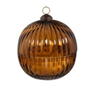 Woodland Storybook LED Table Décor Glass Round Candle with Flickering Flame, 5"H, Asst of 3