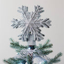 LED Silver Glitter Snowflake Tree Topper with Projected Icons