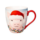 Holiday Poinsettia Coffee Cup Ceramic Cup O' Java, Christmas Farm, 17oz, Gift Box