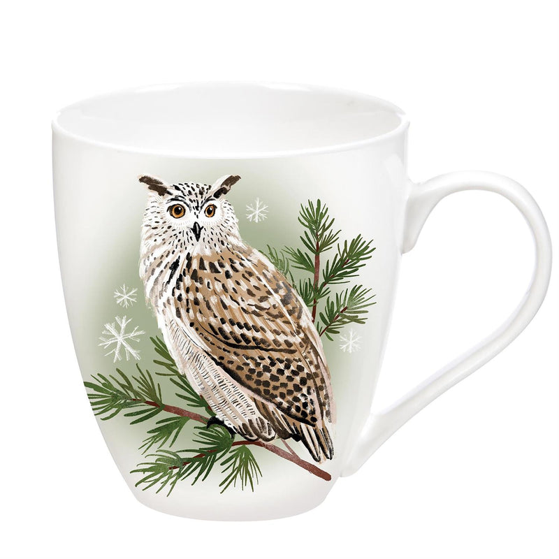 Woodland Storybook Coffee Cup Ceramic Cup O' Java, Owl, 17oz, Gift Box