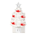 Ceramic Christmas Tree with Cardinals Nightlight,3ntc005