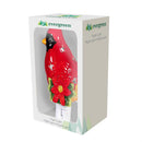 Snowbirds Nightlight Ceramic Cardinal with Poinsettia, 5.5"H