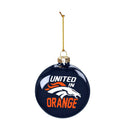 Denver Broncos Blown Glass Ornament