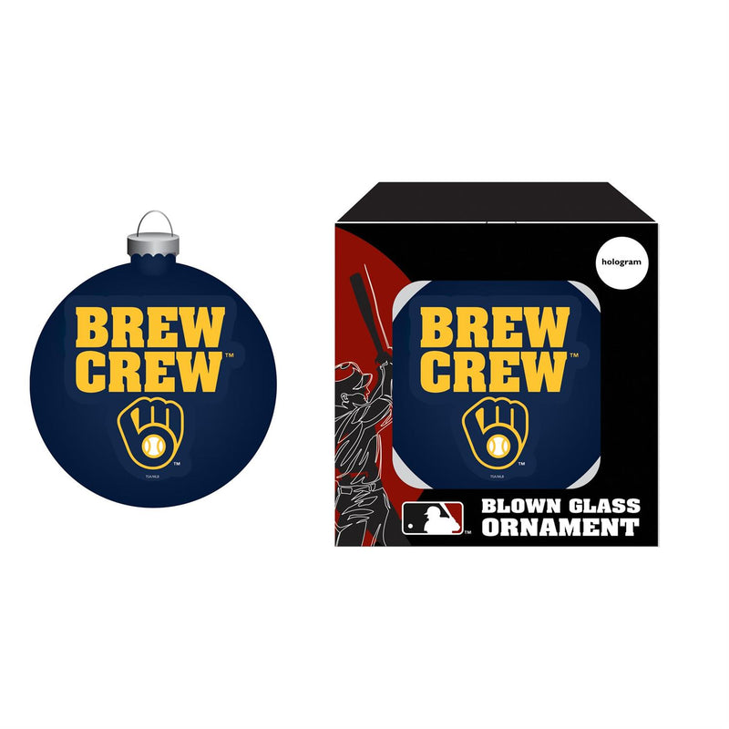 Milwaukee Brewers Blown Glass Ornament