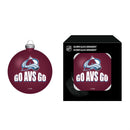 Colorado Avalanche Blown Glass Ornament