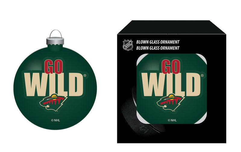 Blown Glass Ornament, Minnesota Wild
