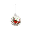 Glass Ball with Cardinal and Snow Ornament, 2 Asst,3ot767
