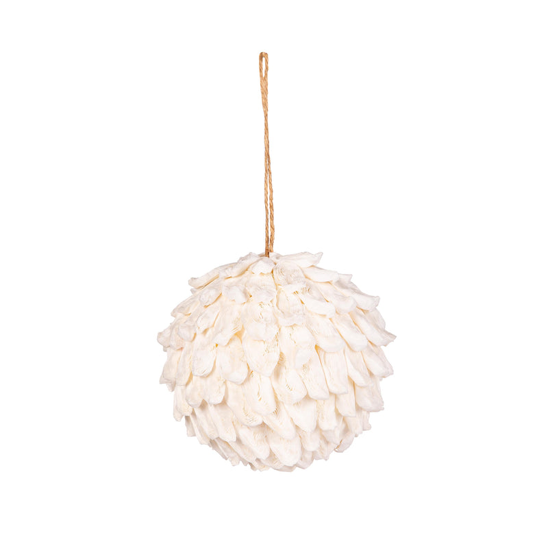 4" Paper Ruffled Ball Ornament