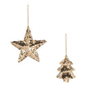 Season to Sparkle Ornament Metallic Christmas Icon, Asst of 2