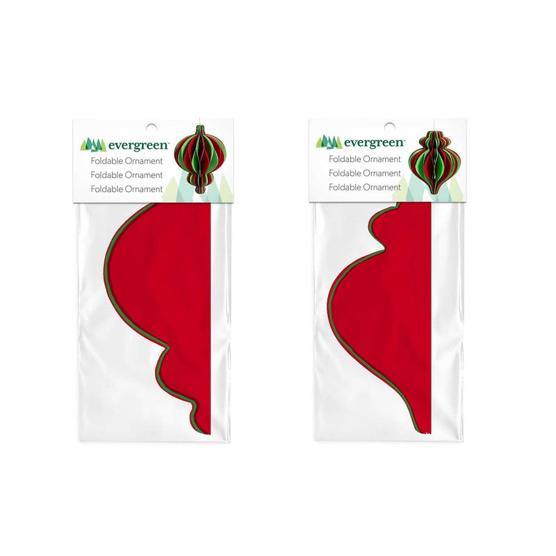 Baking Spirits Bright Ornament Candy Striped Foldable Paper, Asst, 4.25"H