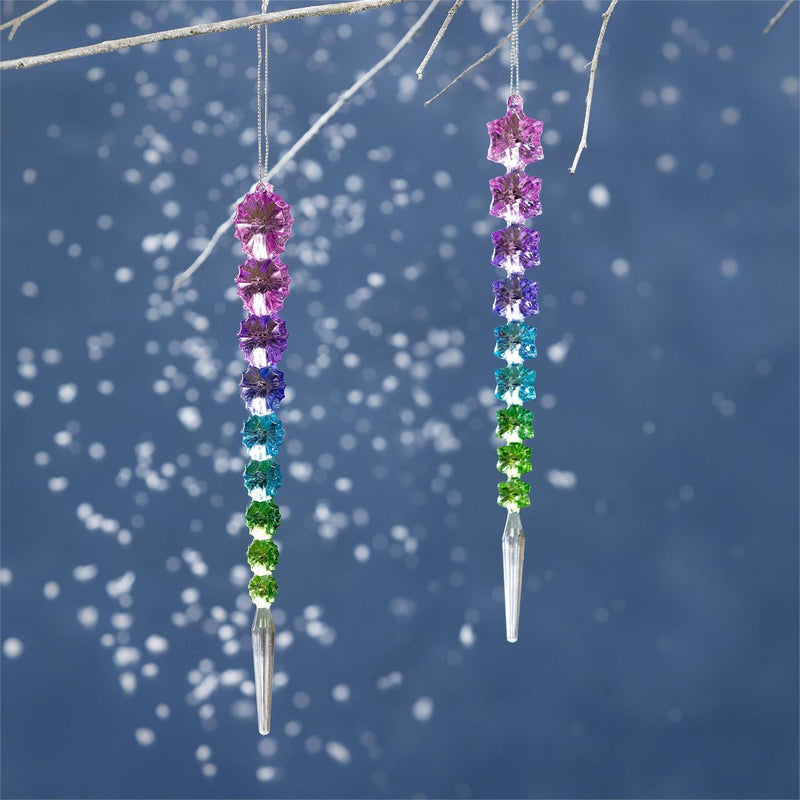 Season to Sparkle Ornament Icicle Acrylic, Asst, 9.5"H