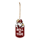 University of Alabama Gift Tag Ornament, Gnome Fan