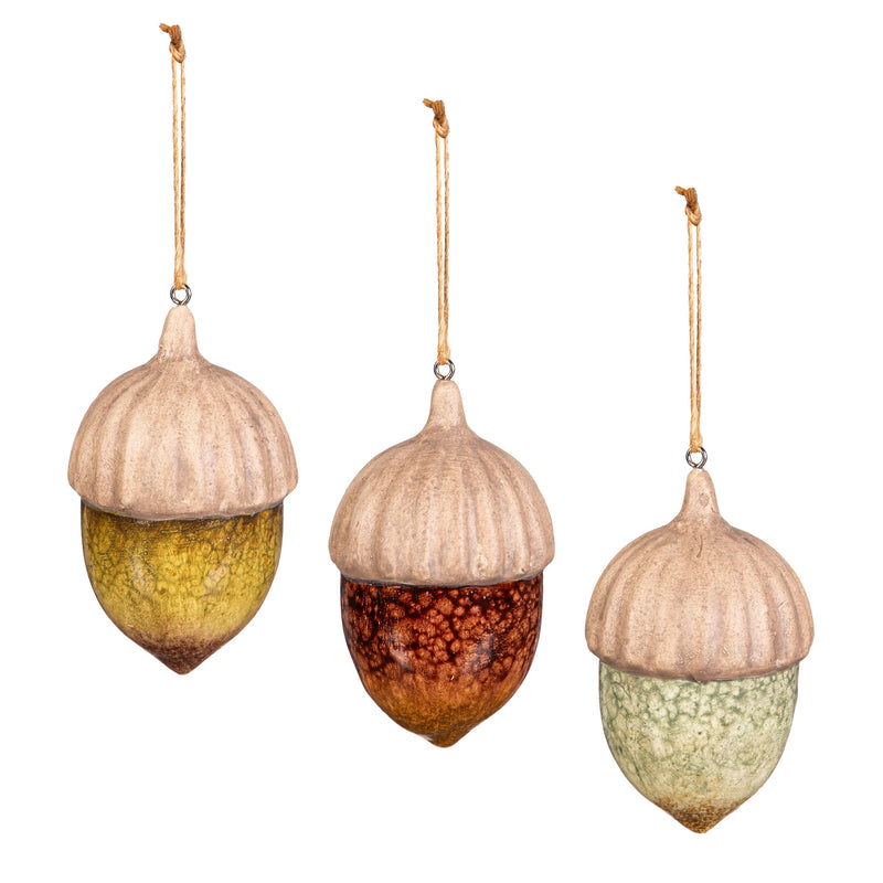 3.75" Ceramic Hanging Decor, Acorn,3otc051
