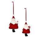 Traditional Santa Ornament Ceramic, Set of 2