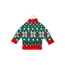 Fabric Holiday Sweater Ornament, 3 Asst: Red/Blue/Green