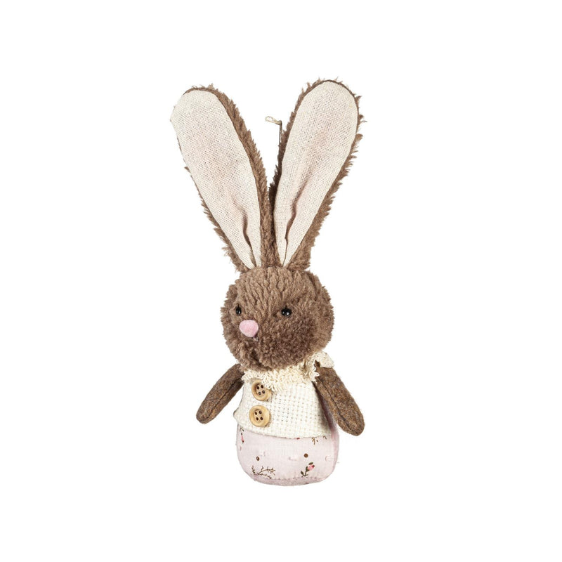 Bunny Blooms Hanging D√©cor Fabric Bunny, 9", Asst of 2, In Wood Tray