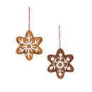 Baking Spirits Bright Ornament Fabric Gingerbread Snowflake, 5", Asst of 2