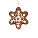 Baking Spirits Bright Ornament Fabric Gingerbread Snowflake, 5", Asst of 2