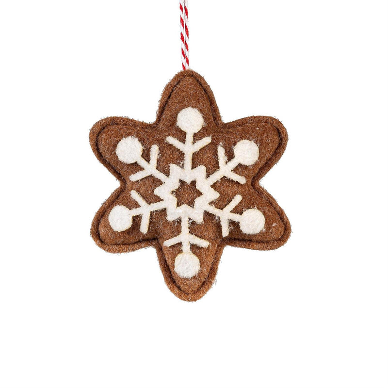 Baking Spirits Bright Ornament Fabric Gingerbread Snowflake, 5", Asst of 2