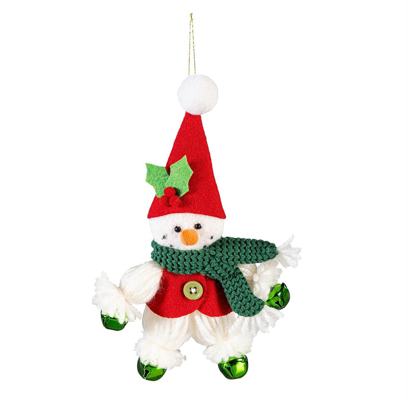 Joyful Traditions Ornament Christmas Character with Bells Fabric, Asst, 8"H
