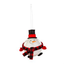 4.5" Glass Round Snowman Ornament
