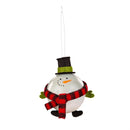 4.5" Glass Round Snowman Ornament