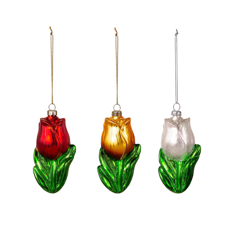 Tulip Glass Hanging Décor, 4"