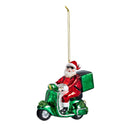 Christmas Vacation Ornament Santa on Moped Glass, 4.75"H