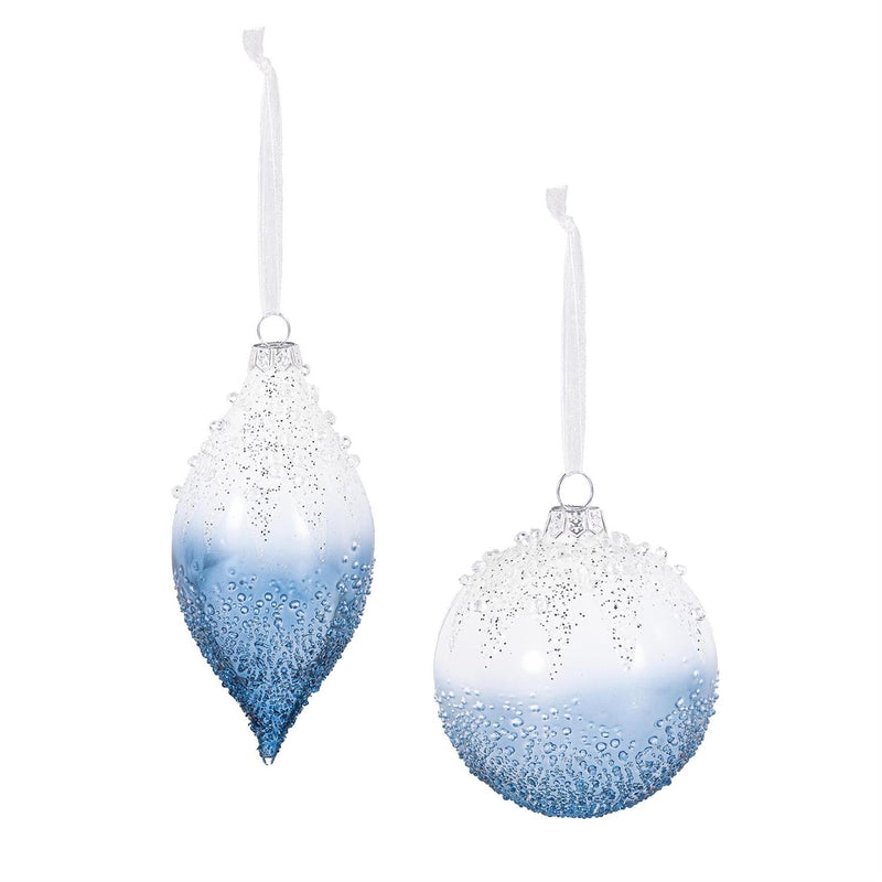 Season to Sparkle Ornament Frosted Ombre Glass, Asst