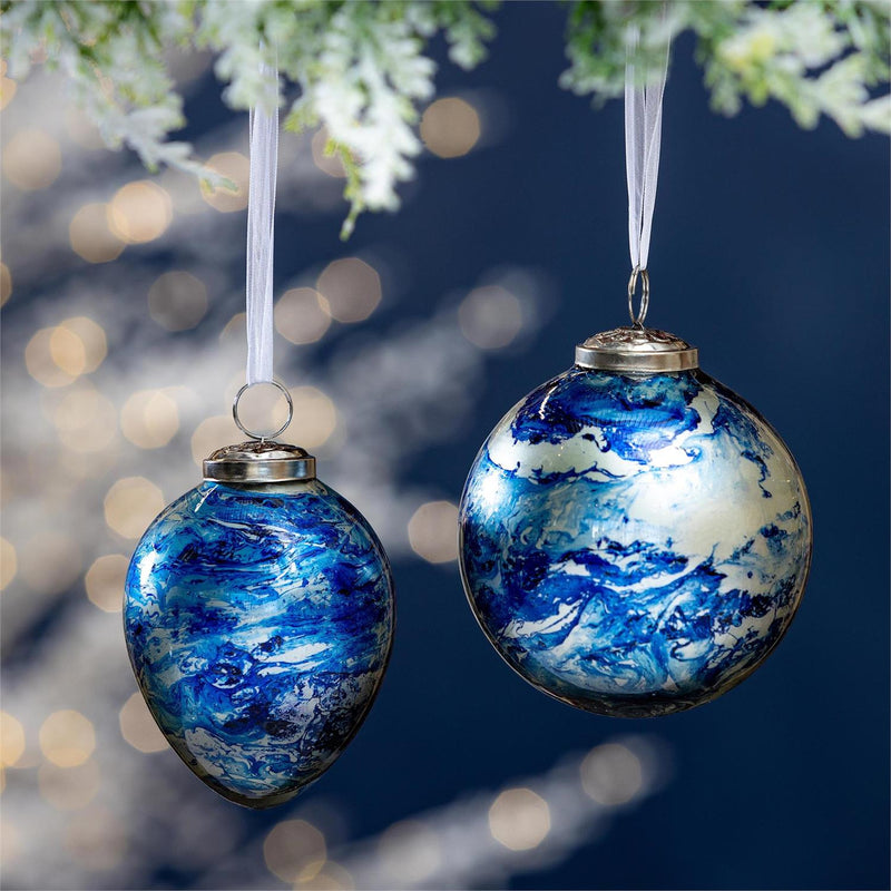 Season to Sparkle Ornament Marble Glass, Asst, 5"H