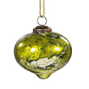 Shades of Green Ornament Marble Glass, Asst, 4.5"H