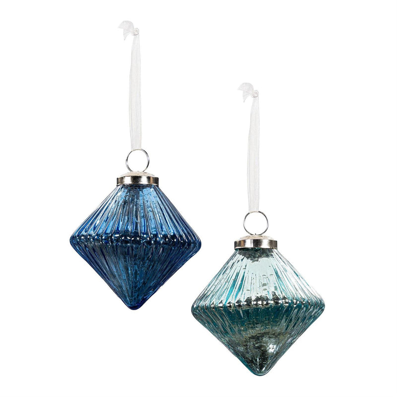 Season to Sparkle Ornament Diamond Crackle Glass, Asst, 4.5"H