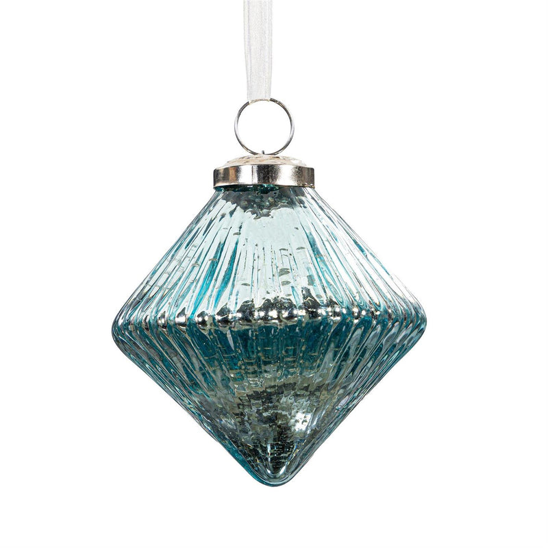 Season to Sparkle Ornament Diamond Crackle Glass, Asst, 4.5"H