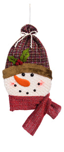 Rustic Forest Snowman LED Plush Hanging Decor, 2 ASST,3otl009