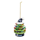 4" LED Ceramic Christmas Tree Ornament with Team Santa Hat, Tennessee Titans