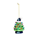 Seattle Kraken 4" LED Ceramic Christmas Tree Ornament w/Team Santa Hat