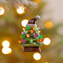 Virginia Tech 4" LED Ceramic Christmas Tree Ornament with Team Santa Hat
