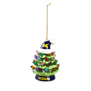 4" LED Ceramic Christmas Tree Ornament with Team Santa Hat, University Of Michigan